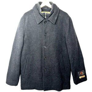 Adolfo Mens Coat Wool Cashmere Blend Gold Label Full Zip Grey Size Medium